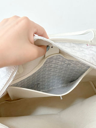 Zip-Up Tote Shopping Bag, Large/Medium, White 🤍