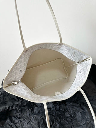 Zip-Up Tote Shopping Bag, Large/Medium, White 🤍