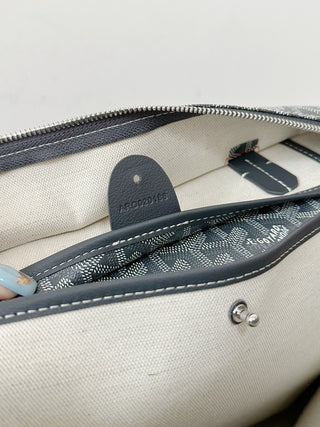 Zippered Tote Shopping Bag, Large/Medium, Grey