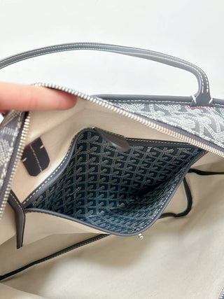 Zippered Tote Shopping Bag, Large/Medium, Grey