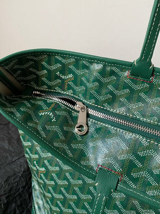 Zip-Up Tote Shopping Bag, Large/Medium, Green