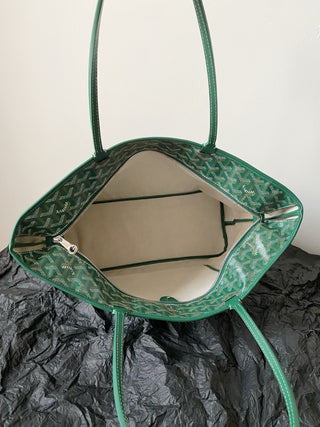 Zip-Up Tote Shopping Bag, Large/Medium, Green