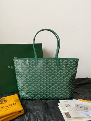 Zip-Up Tote Shopping Bag, Large/Medium, Green