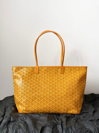 Zip-Up Tote Shopping Bag, Large/Medium, Yellow