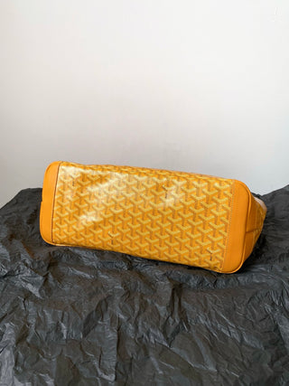 Zip-Up Tote Shopping Bag, Large/Medium, Yellow