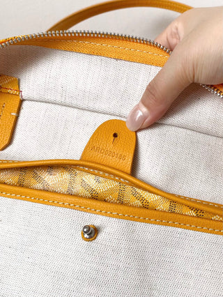 Zip-Up Tote Shopping Bag, Large/Medium, Yellow