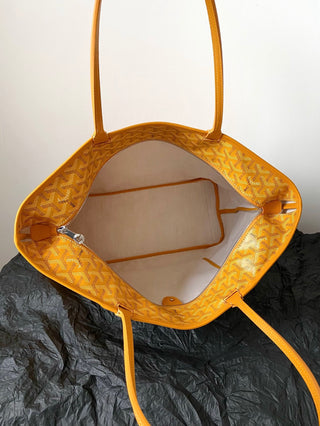 Zip-Up Tote Shopping Bag, Large/Medium, Yellow