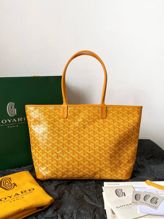 Zip-Up Tote Shopping Bag, Large/Medium, Yellow