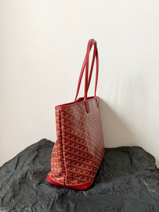 Zip-Up Tote Shopping Bag, Large/Medium, Red