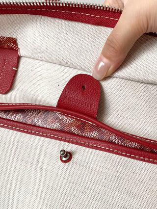 Zip-Up Tote Shopping Bag, Large/Medium, Red