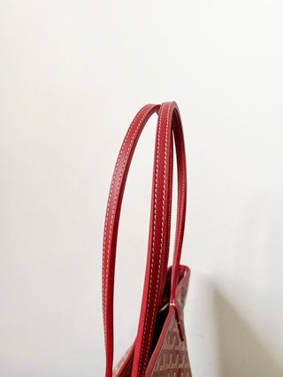 Zip-Up Tote Shopping Bag, Large/Medium, Red