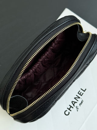 Chane* 25C Small Toiletry Bag in Lychee Leather