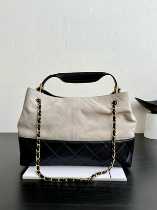 CHANE*  25A Grey Suede Color Block