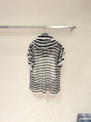 2026 Newest Black and White Lace Top