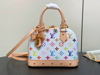 White tricolor seashell bag, small size