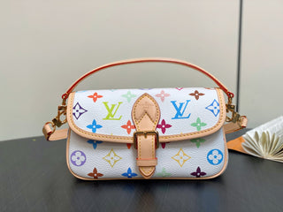 White tricolor baguette handbag