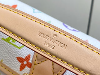 White tricolor baguette handbag