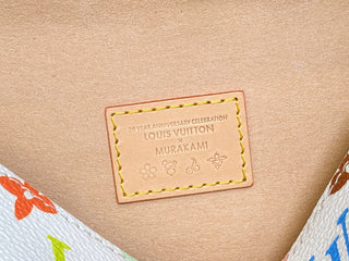 White tricolor baguette handbag