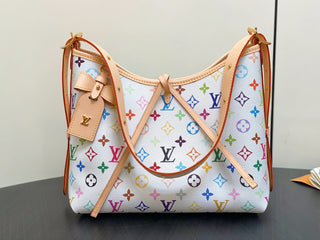 Small White Tricolor Shopping Bag