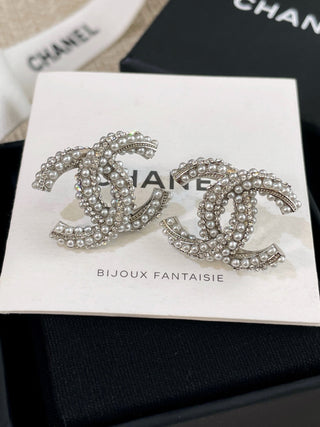 Chane*Twisted Bead Diamond Earrings