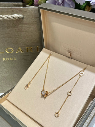 𝐵𝑣𝑙𝑔𝑎𝑟𝑖 New Rose Gold Full Diamond Spring Waist Necklace(925 silver + zircon)