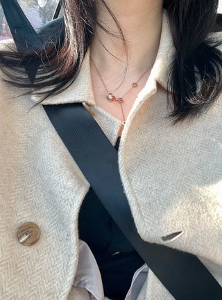 𝐵𝑣𝑙𝑔𝑎𝑟𝑖 New Rose Gold Full Diamond Spring Waist Necklace(925 silver + zircon)