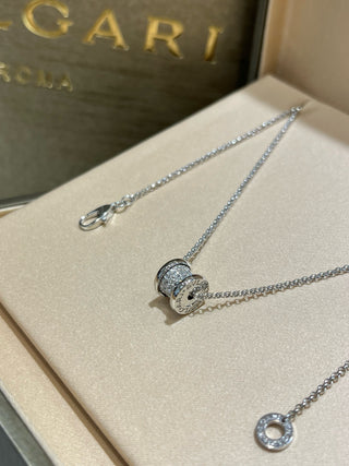 𝐵𝑣𝑙𝑔𝑎𝑟𝑖 New white gold full diamond spring waist necklace(925 silver + zircon)