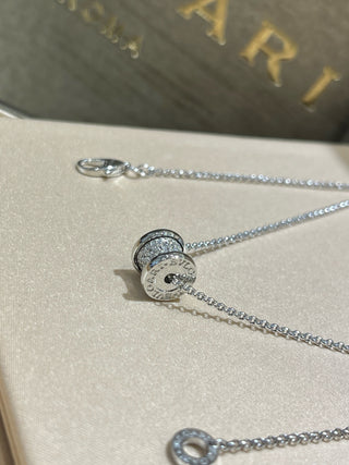 𝐵𝑣𝑙𝑔𝑎𝑟𝑖 New white gold full diamond spring waist necklace(925 silver + zircon)