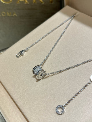𝐵𝑣𝑙𝑔𝑎𝑟𝑖 New white gold full diamond spring waist necklace(925 silver + zircon)