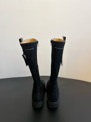 cool square-toe thigh-high biker boots