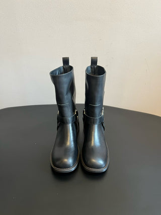 unfoli* new autumn and winter metal buckle western cowboy boots