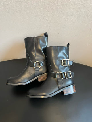 unfoli* new autumn and winter metal buckle western cowboy boots
