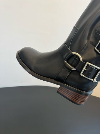 unfoli* new autumn and winter metal buckle western cowboy boots