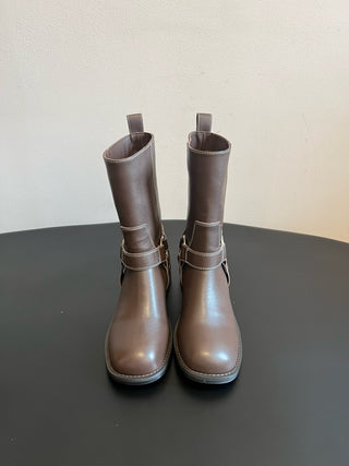 unfoli* new autumn and winter metal buckle western cowboy boots