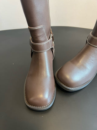 unfoli* new autumn and winter metal buckle western cowboy boots