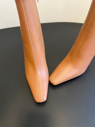 Saint Lauren* minimalist high-luxury classic pointed-toe high-heeled ankle boots