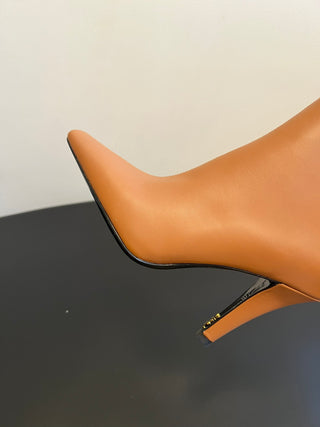 Saint Lauren* minimalist high-luxury classic pointed-toe high-heeled ankle boots