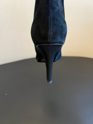 Saint Lauren* minimalist high-luxury classic pointed-toe high-heeled ankle boots