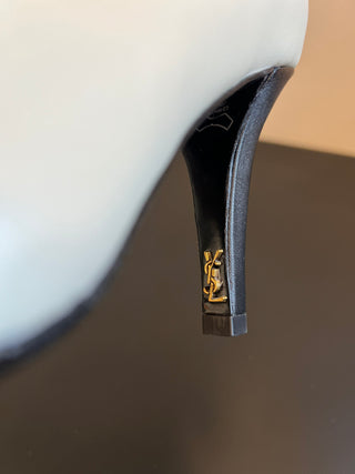 Saint Lauren* minimalist high-luxury classic pointed-toe high-heeled ankle boots