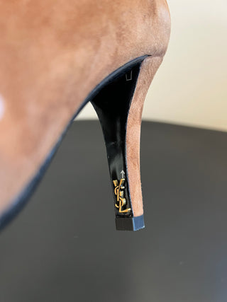 Saint Lauren* minimalist high-luxury classic pointed-toe high-heeled ankle boots