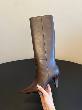 Saint Lauren* minimalist high-luxury classic pointed-toe high-heeled boots