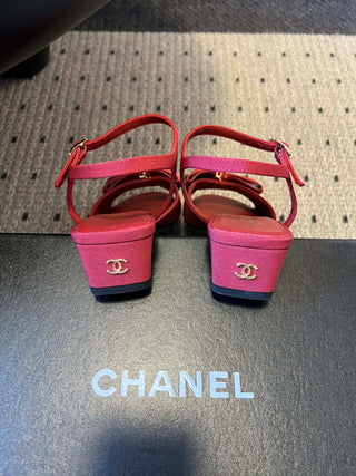 26ss Low-heeled ankle sandals with bow