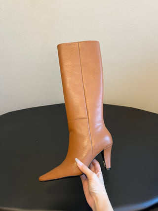 Saint Lauren* minimalist high-luxury classic pointed-toe high-heeled boots