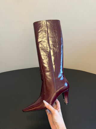 Saint Lauren* minimalist high-luxury classic pointed-toe high-heeled boots