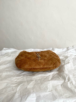 Ys⭐️Icarino quilted Nappa leather handbag, suede caramel color 🪹