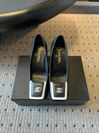 Chane* square-toe chunky heels