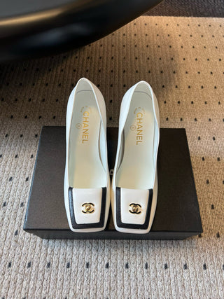 square-toe chunky heels