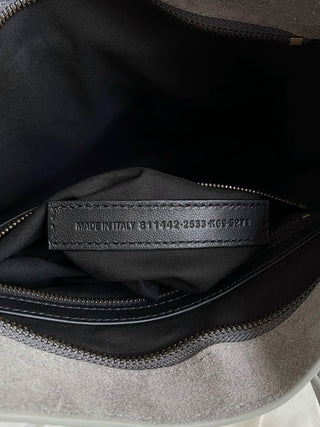 ba1enciaga le city motorcycle bag, small/S, suede grey 🩶