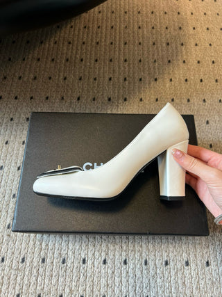 square-toe chunky heels