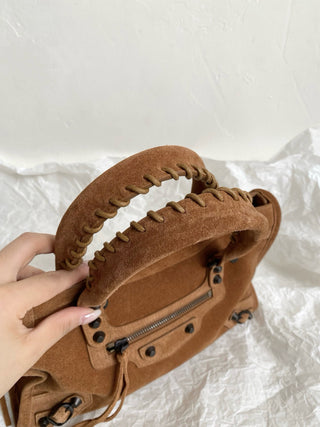 ba1enciaga le city motorcycle bag, small/S, light brown